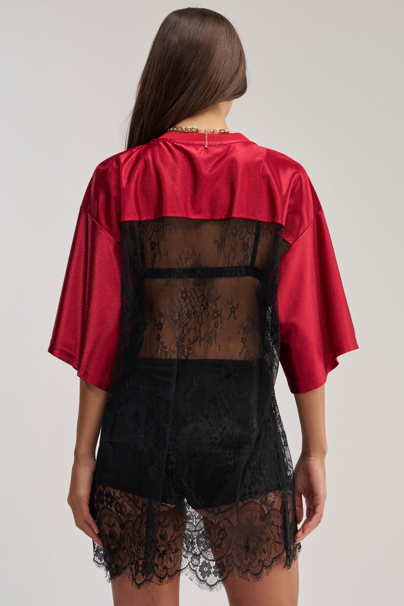 IT GIRL LACE JERSEY DRESS