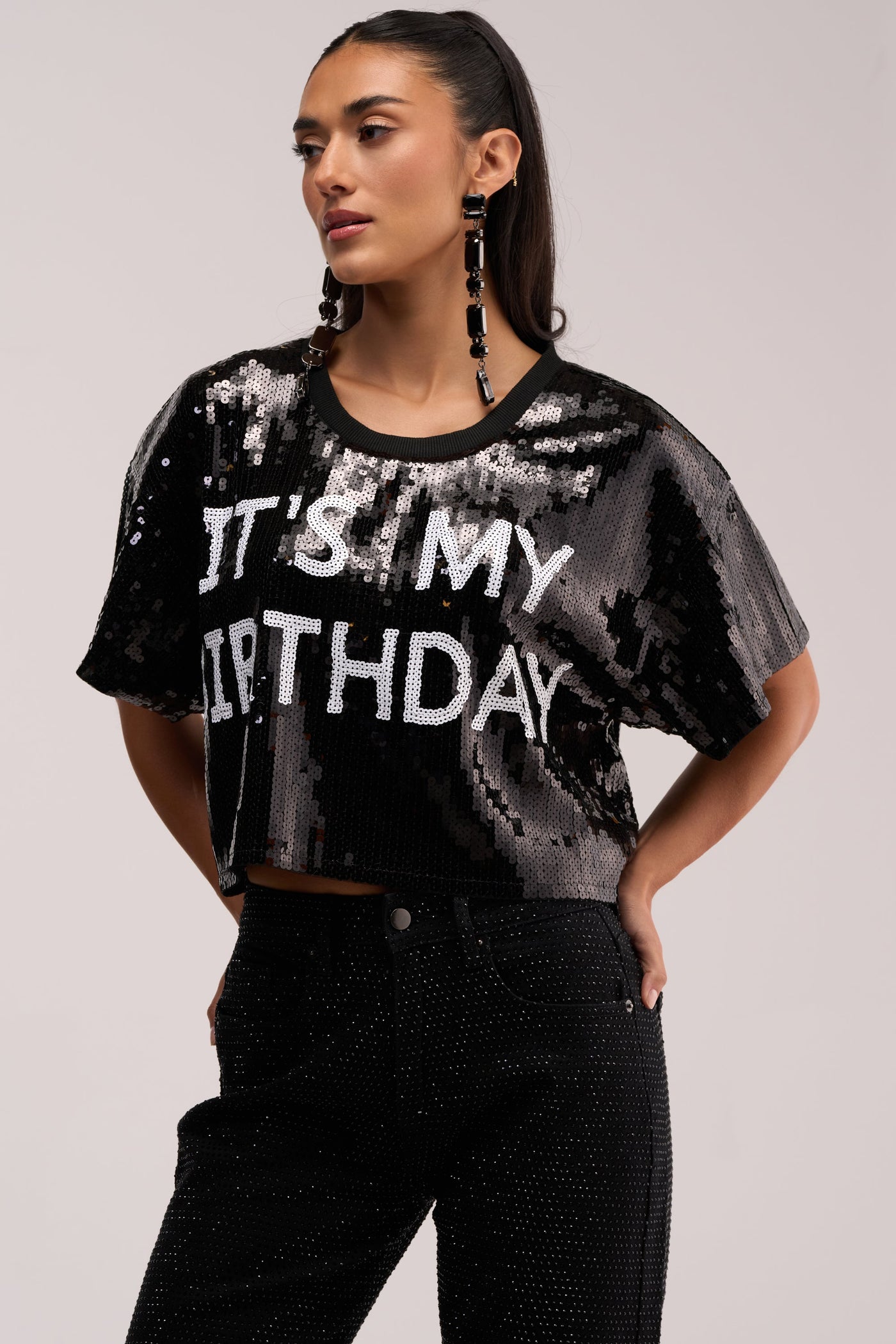 IT'S MY BIRTHDAY SEQUIN T-SHIRT