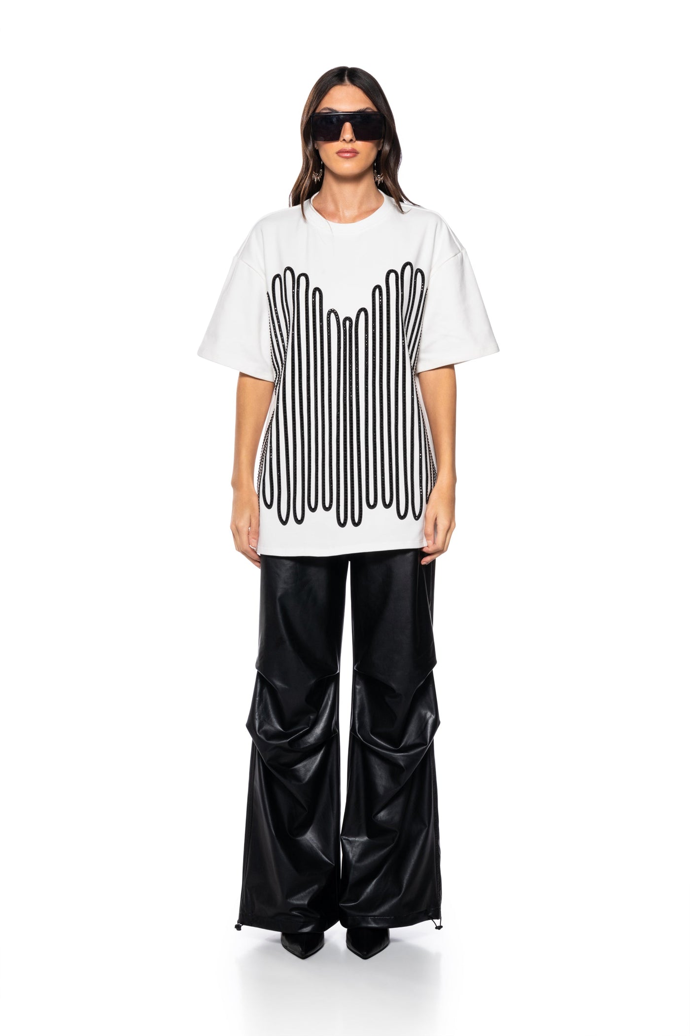 FIGHT THE FEELING EMBELLISHED GRAPHIC T SHIRT